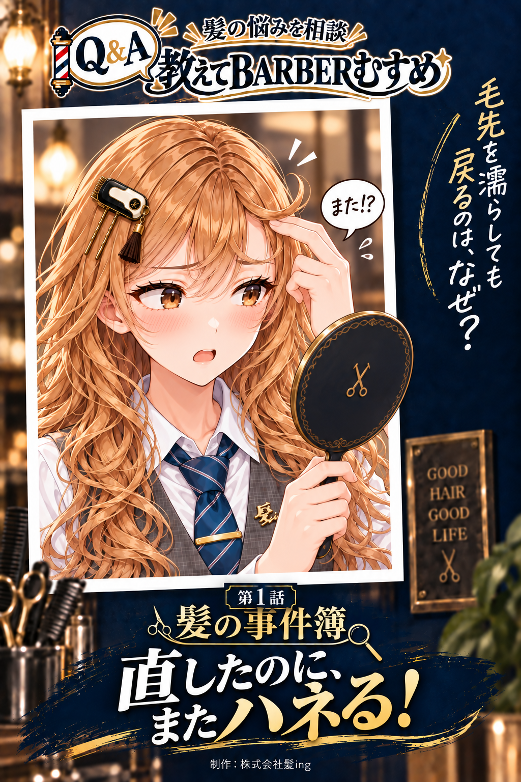 第1話「髪の事件簿:ハネた毛先は無実?」新版表紙。
