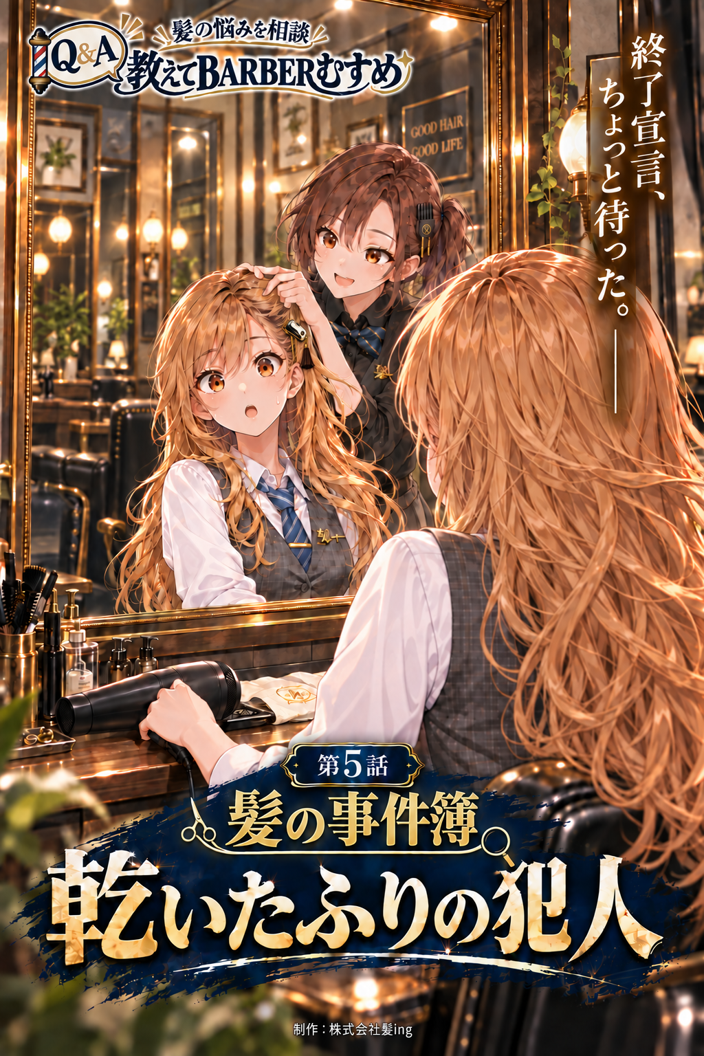第5話「髪の事件簿:乾いたふりの犯人」新版表紙。