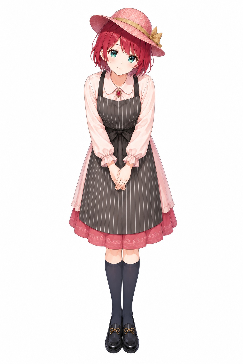 お辞儀で迎える泡声もとこの全身イラスト