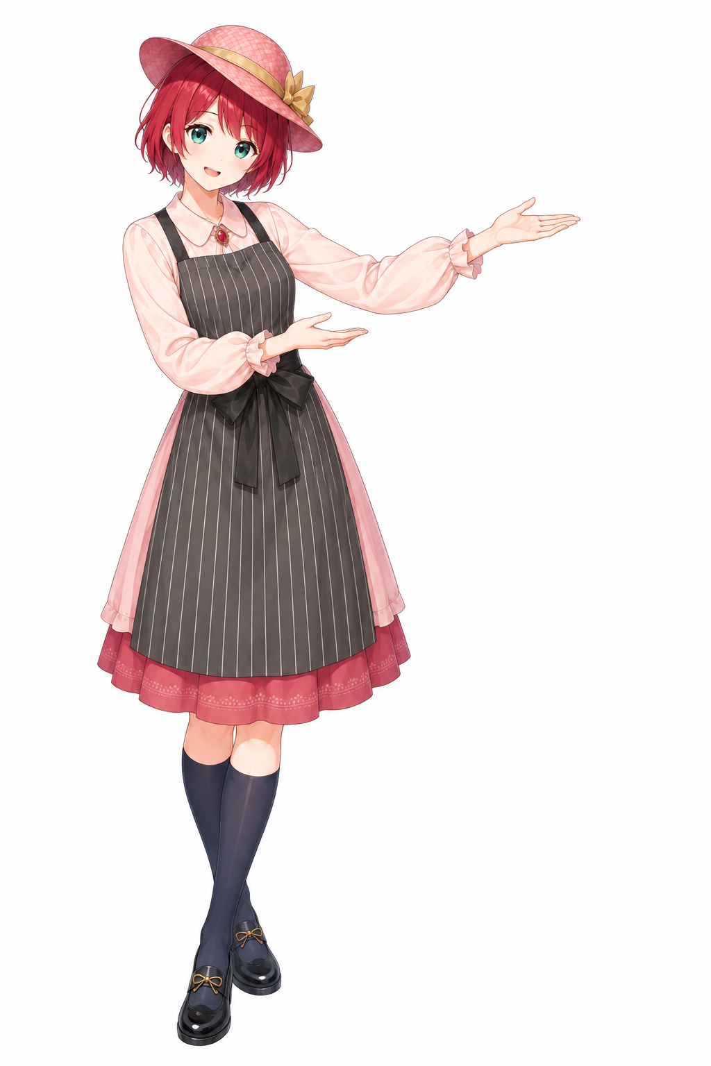 手を添えて案内する泡声もとこの全身イラスト