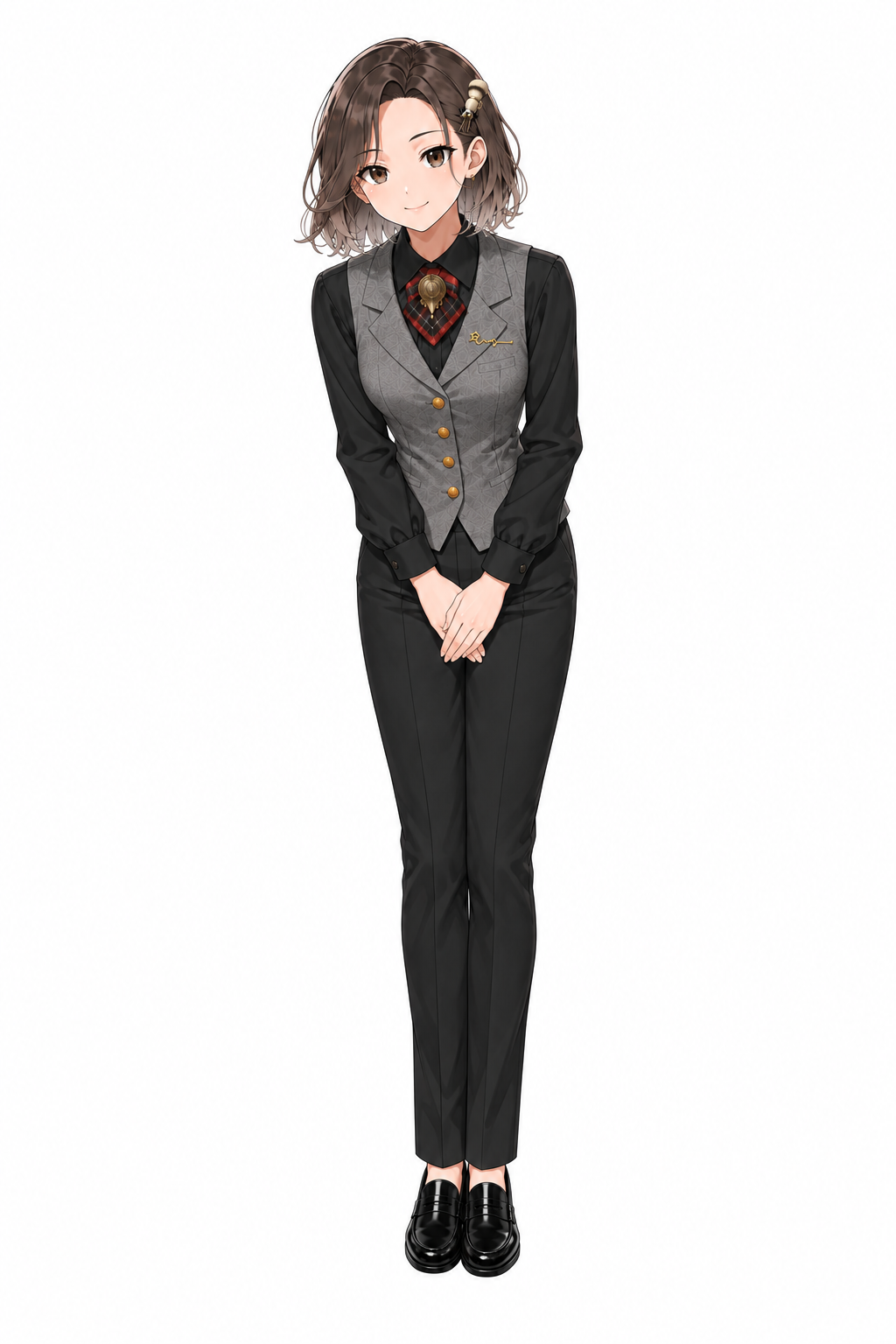 お辞儀で迎える雲雀せいらの全身イラスト