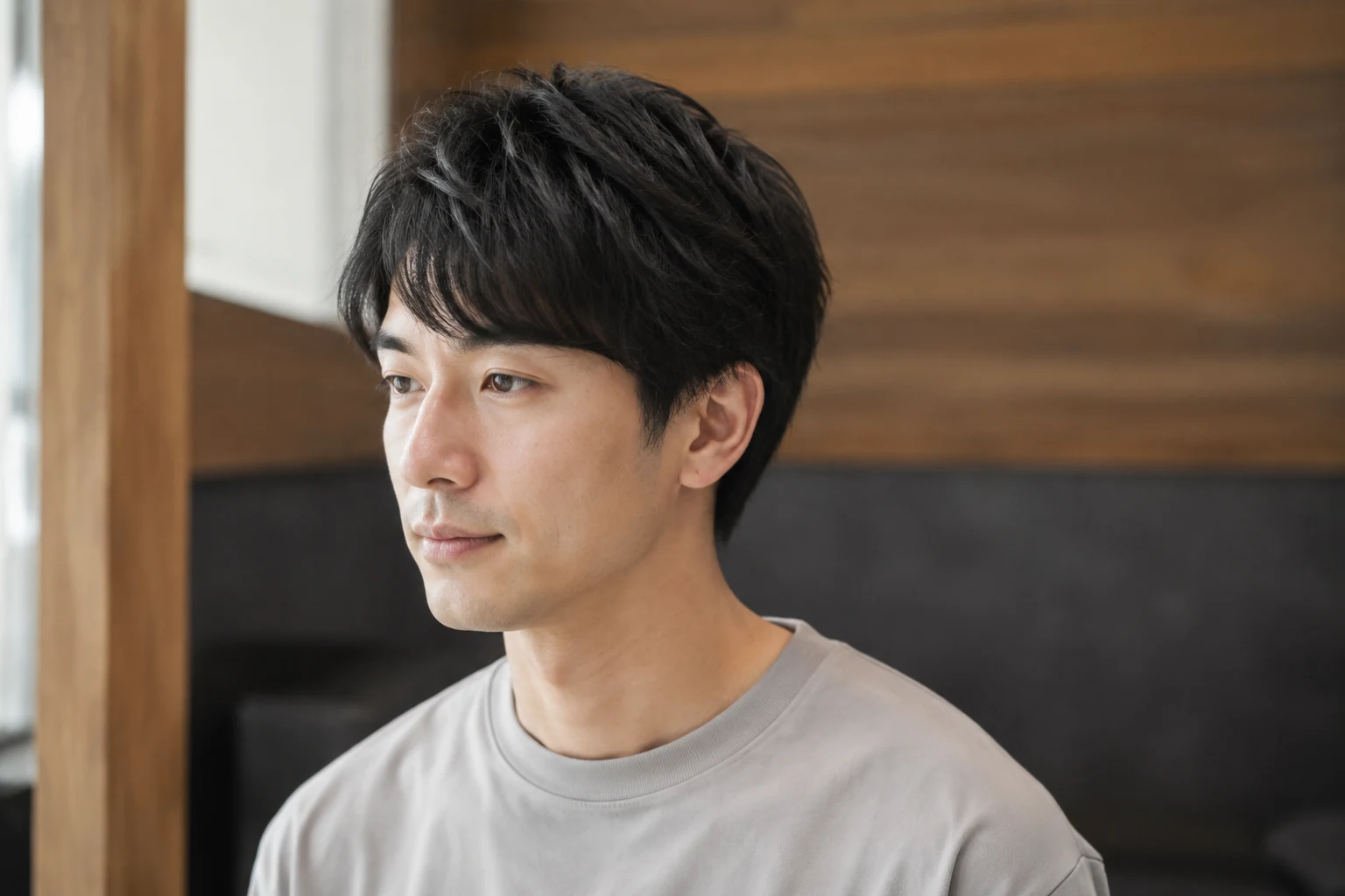 自然な丸みと毛流れをつけた黒髪ショートの生成仕上がりイメージ